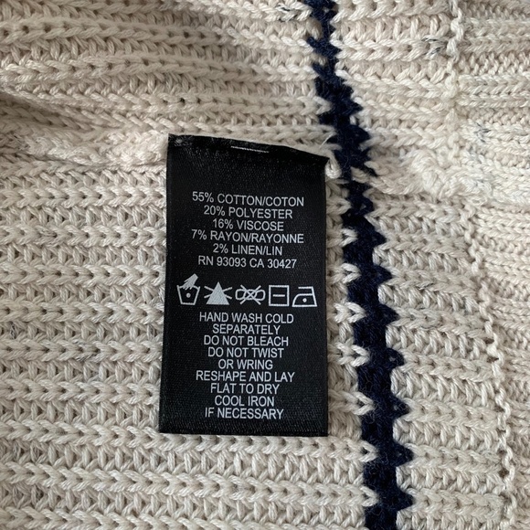 Nic+zoe Fresh Path Tie Hem Blue Striped Pullover Milk-White Sweater Size… - Picture 11 of 14